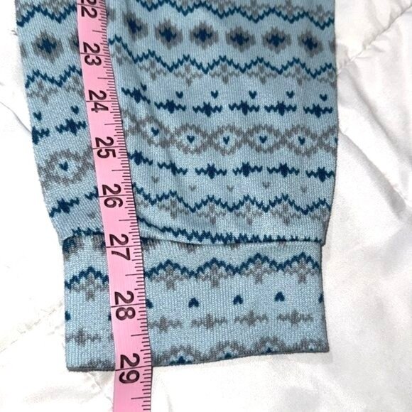 Cozy Blue Patterned Womens Lounge Pants With Elastic Waistband - Basic Editions - Picture 7 of 7